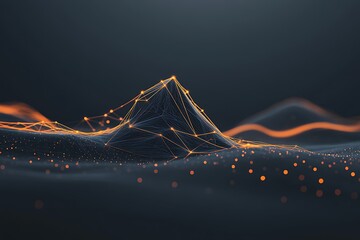 Abstract Digital Mountain Landscape.