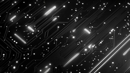 Circuit board technology background, glowing lines, abstract design. Possible use Stock photo for tech, innovation, electronics, or digital art