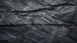 © Gerbang - Macro Dark grey or black slate stone texture background. AI generated image