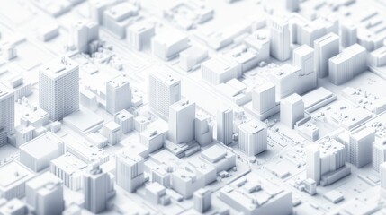 Aufkleber - Abstract white city model, buildings, urban, architecture, aerial view.
