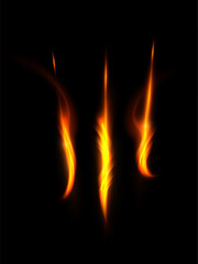 Fototapete - Bright glowing trail of comet, asteroid. Illustration of glowing trail of fire lines with sparks. Vector