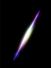 Fototapete - Bright blue-violet horizontal glare. Laser beams, horizontal rays of light. Beautiful flashes of light PNG. Vector