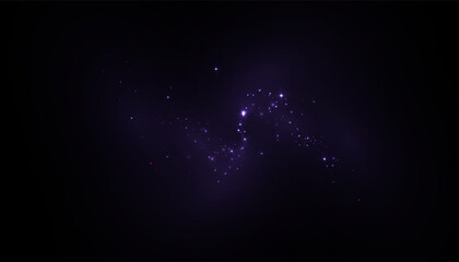 Aufkleber - The effect of bright glow of small particles of light dust on a black background. The visual impact of a fantasy spell.