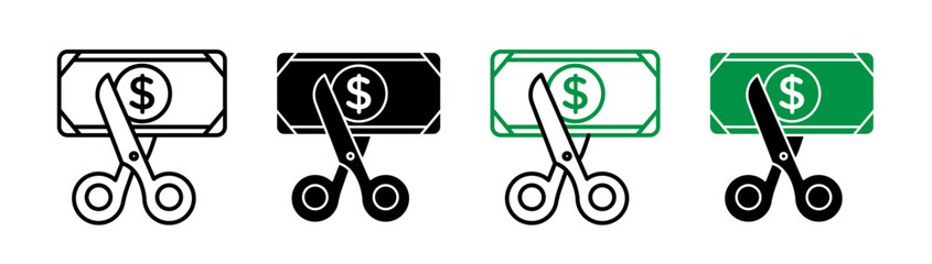 Wall Mural - cost cutting icon vector graphics