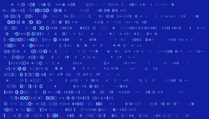 Wall Mural - a stream of binary matrix code on the screen. numbers of the computer matrix. the concept of coding,
