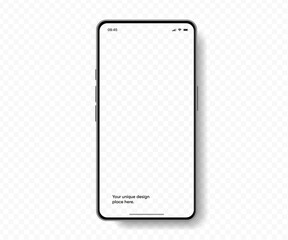Aufkleber - Realistic smartphone mockup. Mobile phone vector with isolated on white background. Device front view. 3D mobile phone with shadow. Realistic, high quality smart phone mockup for ui ux presentation.