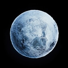 Wall Mural - Icy Blue Sphere: Isolated Frozen Planet in Outer Space with Dark Background