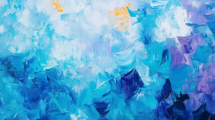 Poster - Abstract blue and purple acrylic painting texture.