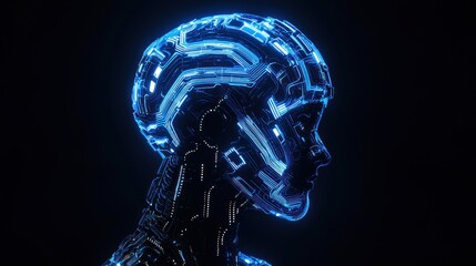 Cybernetic Head: A Futuristic Digital Portrait