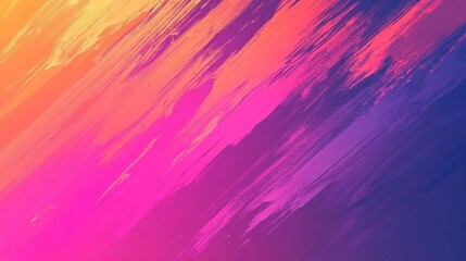 Aufkleber - Abstract diagonal brush strokes in vibrant pink, orange, and purple hues.