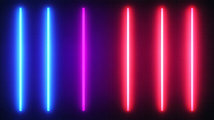 isolated neon led lamp tube line with blue glow vector on transparent background. realistic 3d light
