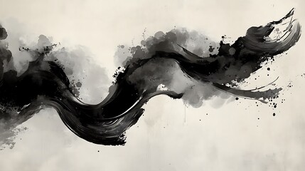 Abstract Black Ink Wash Flow. (1)
