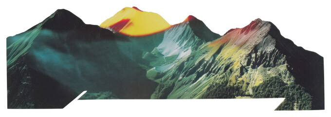 Wall Mural - png mountain landscape collage nature.
