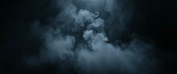 Wall Mural - Smoke black ground fog cloud floor mist background steam dust dark white horror overlay Ground smoke