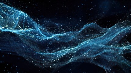 Abstract digital waves in space.  Possible stock photo use Background image, digital art, technology, science