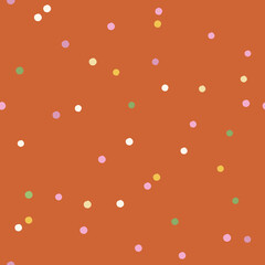Wall Mural - Abstract Seamless Polka Dot Confetti Pattern Vector
