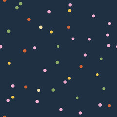 Wall Mural - Abstract Seamless Polka Dot Confetti Pattern Vector
