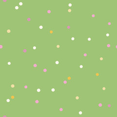 Wall Mural - Abstract Seamless Polka Dot Confetti Pattern Vector