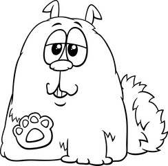 Wall Mural - cartoon funny shaggy dog animal character coloring page