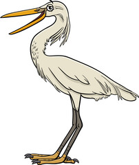 Wall Mural - cartoon egret bird comic wild animal character
