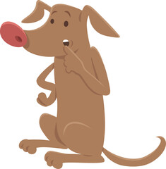 Wall Mural - cartoon surprised brown dog animal character