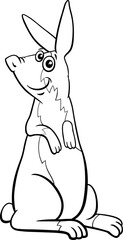 Wall Mural - cartoon miniature rabbit comic character standing up coloring page