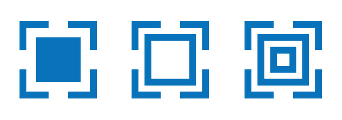 Scan qr code icon set, scanning code sign. Code scanner icon. qr code thin line icon on white background.