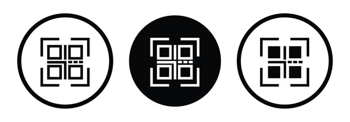 scan qr code icon scanning code sign. Simple digital scanning qr code icon. QR Code outline icon for website design and mobile. 