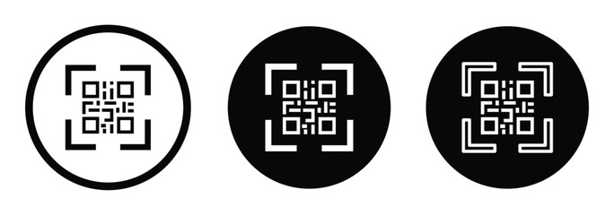 scan qr code icon scanning code sign. Simple digital scanning qr code icon. QR Code outline icon for website design and mobile. 