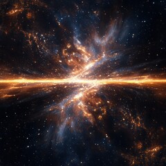 Wall Mural - stunning cosmic explosion illuminating the night sky with vibrant colors and swirling galaxies