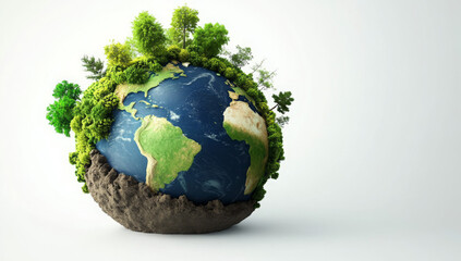 Wall Mural - earth day concept on white background, world environment day.
