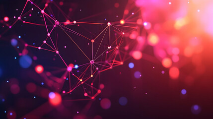 Abstract network connections, glowing nodes, dark background, tech concept