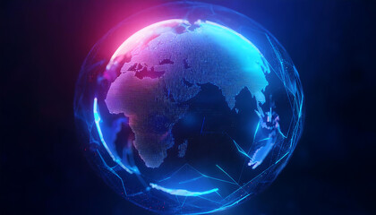 global internet security concept with binary code