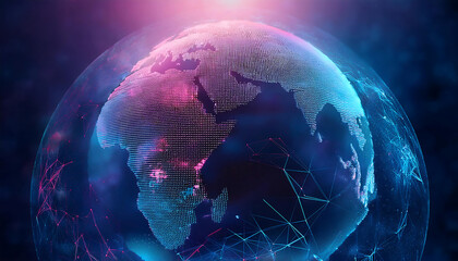 global internet security concept with binary code