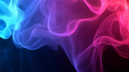 Canvas Print - abstract swirling smoke: a symphony of blue and pink hues