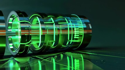 Wall Mural - Futuristic Green Energy Core: Abstract 3D Render of a High-Tech Power Source