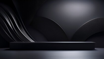 Wall Mural -  A large, matte black wall in the background, free of distractions, ideal for placing brandin
