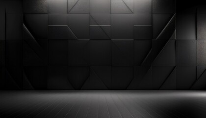 Wall Mural -  A large, matte black wall in the background, free of distractions, ideal for placing brandin