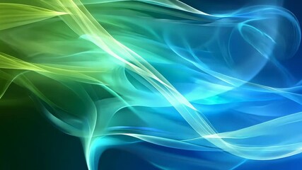 Canvas Print - abstract green and blue swirls: a serene digital artwork