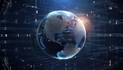 global internet security concept with binary code