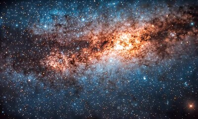 Wall Mural - Stunning Visual Of A Distant Galaxy Surrounded By A Sea Of Stars In The Cosmic Expanse Of The Universe