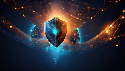 global internet security concept with binary code