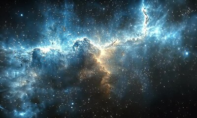 Wall Mural - Vivid Cosmic Nebula with Stars and Ethereal Colors in the Infinite Universe
