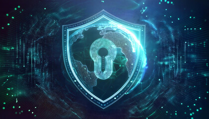 global internet security concept with binary code