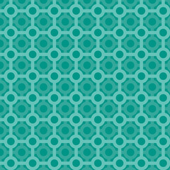 teal geometric pattern design with circular shapes and intricate interlocking lines for backgrounds,