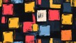 © samantha - Abstract Geometric Pattern of Black Squares with Bright Strokes, Cartoon Vector Design
