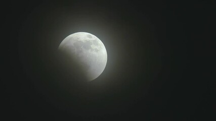 Wall Mural - Timelapse of  lunar eclips as full moon passes through high, thin clouds