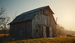 © Nur - Rustic barn at sunrise evokes nostalgia for simpler times ideal for agricultural or rural lifestyle brands
