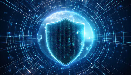 global internet security concept with binary code