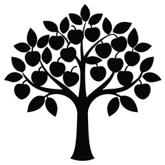 abstract vector illustration of a tree with leaves in a natural design